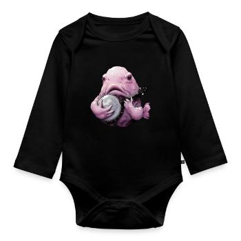 Blobfish Fish Bluegrass Banjo Player - Body Bébé bio manches longues - noir - Devant