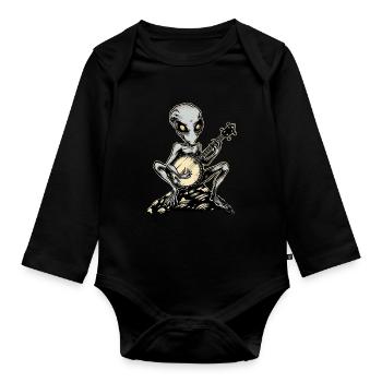 Dover Dämon Kryptide Kryptozoologie Bluegrass Banj - Baby Bio-Langarm-Body - Schwarz - Vorne