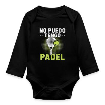 Ich kann Padel Gift Padelist nicht haben - Baby Bio-Langarm-Body - Schwarz - Vorne