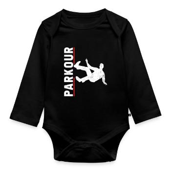 Parkour Free Runner Free Running - Organic Longsleeve Baby Bodysuit - black - Front