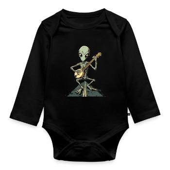Dover Dämon Kryptide Kryptozoologie Bluegrass Banj - Baby Bio-Langarm-Body - Schwarz - Vorne