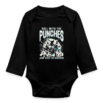 Parkour Parkour Runners - Organic Longsleeve Baby Bodysuit - black - Front