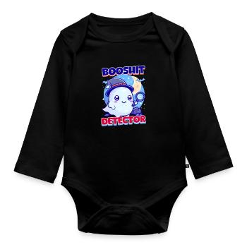 Booshit Booshit Detektor - Baby Bio-Langarm-Body - Schwarz - Vorne