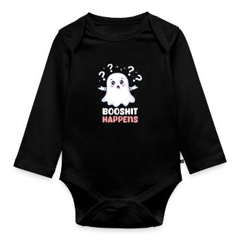 Booshit Booshit se produit - Body Bébé bio manches longues - noir - Devant