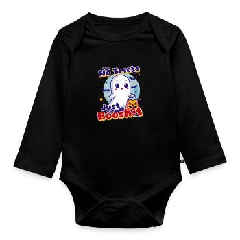 Booshit Pas de trucs, juste Booshit - Body Bébé bio manches longues - noir - Devant