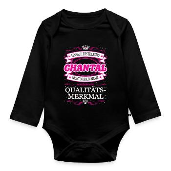 Qualitätsmerkmal Chantal einfach Erstklassig - Baby Bio-Langarm-Body - Schwarz - Vorne