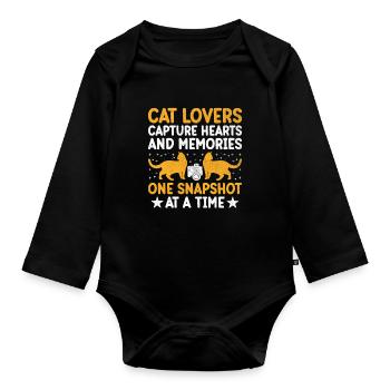 Cat Photographers Cat Lovers Photograpy Cats Photo - Organic Longsleeve Baby Bodysuit - black - Front