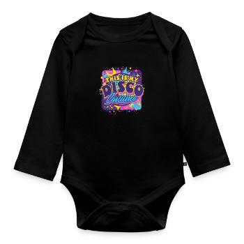 This Is My 70s Costume - Organic Longsleeve Baby Bodysuit - black - Front
