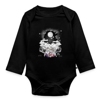 Hase Mountaineering Mountains Mountaineers Mountains Tyroleans - Organic Longsleeve Baby Bodysuit - black - Front