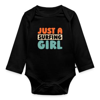 Surfer Surfen Juste une Surfeuse Fille - Body Bébé bio manches longues - noir - Devant