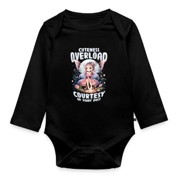 Fee Fairy Fairycore - Organic Longsleeve Baby Bodysuit - black - Front