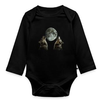 Bouvier australien chien chien lune hurlante - Body Bébé bio manches longues - noir - Devant