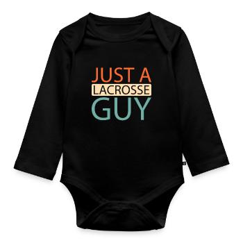 La crosse juste un gars de crosse - Body Bébé bio manches longues - noir - Devant