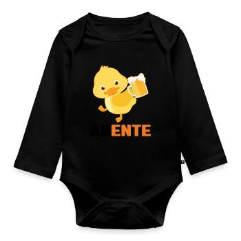 Lustig Ironie Ente Ente Sarkasmus Geschenk - Baby Bio-Langarm-Body - Schwarz - Vorne