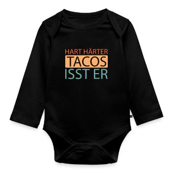 Tacos - Baby Bio-Langarm-Body - Schwarz - Vorne