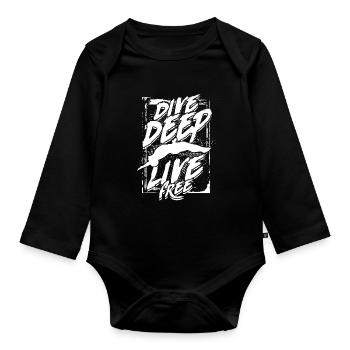 Taucher Sporttauchen Tauchen - Baby Bio-Langarm-Body - Schwarz - Vorne