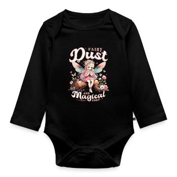 Fee Fairy Fairycore - Organic Longsleeve Baby Bodysuit - black - Front