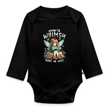 Fee Fairy Fairycore - Organic Longsleeve Baby Bodysuit - black - Front