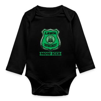 Rasenmäher Mähen - Baby Bio-Langarm-Body - Schwarz - Vorne