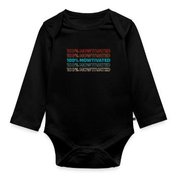 Rasenmäher Mähen - Baby Bio-Langarm-Body - Schwarz - Vorne