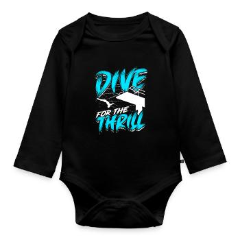 Taucher Sporttauchen Tauchen Dive For The Thrill - Baby Bio-Langarm-Body - Schwarz - Vorne