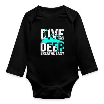 Taucher Tauchen - Baby Bio-Langarm-Body - Schwarz - Vorne