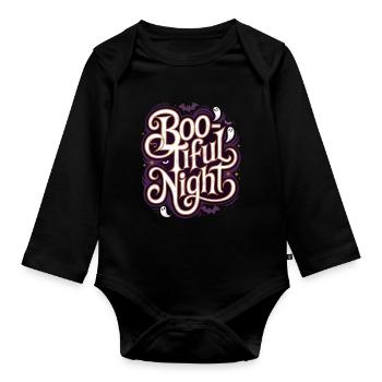 Boo-Tiful Nuit Halloween Effrayant Drôle - Body Bébé bio manches longues - noir - Devant