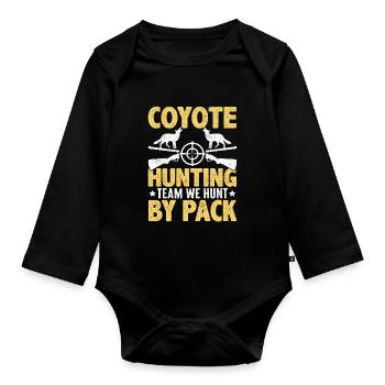 Coyote Hunter Yote - Organic Longsleeve Baby Bodysuit - black - Front