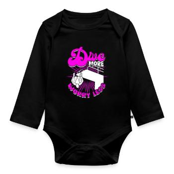 Taucher Sporttauchen Tauchen Dive More Worry Less - Baby Bio-Langarm-Body - Schwarz - Vorne