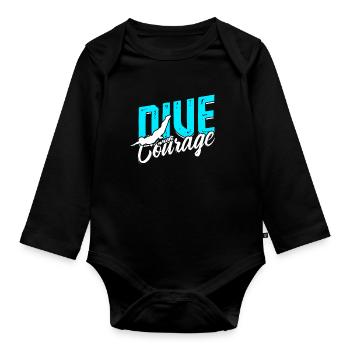 Taucher Sporttauchen Tauchen Dive With Courage - Baby Bio-Langarm-Body - Schwarz - Vorne