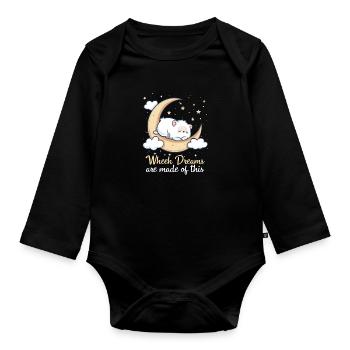 Meerschweinchen-Träume sind daraus gemacht - Baby Bio-Langarm-Body - Schwarz - Vorne