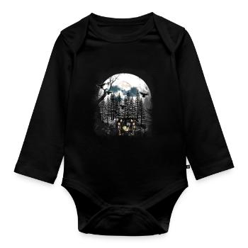 mystisch Wald Waldbewohner Hängematte Frosch - Baby Bio-Langarm-Body - Schwarz - Vorne