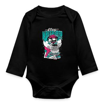 Poterie Poterie Poterie Argile Chuchoteur - Body Bébé bio manches longues - noir - Devant