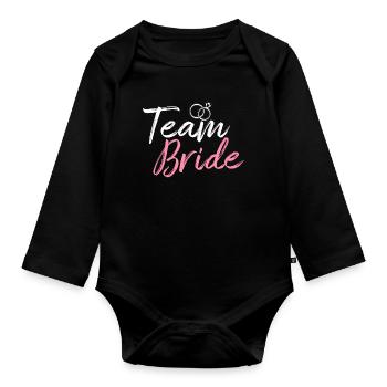Équipe Mariée Douche nuptiale Enterrement de vie de jeune fille - Body Bébé bio manches longues - noir - Devant