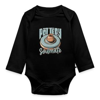 Töpfern Töpferei Töpfer poterie âme sœur - Body Bébé bio manches longues - noir - Devant