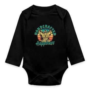 Poterie Poterie Poterie Artisanat Bonheur - Body Bébé bio manches longues - noir - Devant