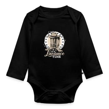 It's Linedance Time - Country Fan - Gift - Organic Longsleeve Baby Bodysuit - black - Front