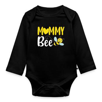 Apiculteur Apiculteur Maman Abeille Maman - Body Bébé bio manches longues - noir - Devant