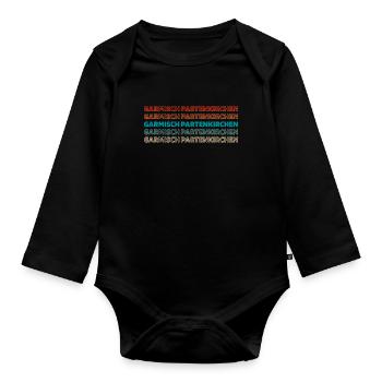 German city Garmischpartenkirchen Bavaria - Organic Longsleeve Baby Bodysuit - black - Front