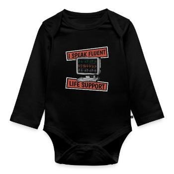 Intensive care nurse - Organic Longsleeve Baby Bodysuit - black - Front
