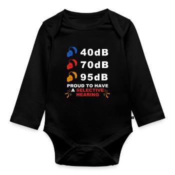 Gehörlosenstolz ASL - Baby Bio-Langarm-Body - Schwarz - Vorne
