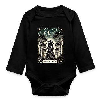 The Witch - Organic Longsleeve Baby Bodysuit - black - Front