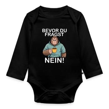 Avant de demander à No Bigfoot - Body Bébé bio manches longues - noir - Devant