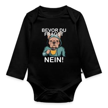Avant de demander No Funny French - Body Bébé bio manches longues - noir - Devant