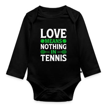 Liebe bedeutet im Tennis nichts. - Baby Bio-Langarm-Body - Schwarz - Vorne