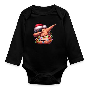 Dabbing Blobfish Sunglasses Cute Christmas - Organic Longsleeve Baby Bodysuit - black - Front