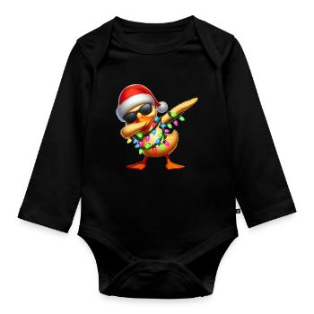 Polka Dot Duck Sunglasses Cute Christmas Xm - Organic Longsleeve Baby Bodysuit - black - Front