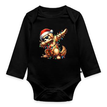 Polka Dot Golden Retriever Sunglasses Cute We - Organic Longsleeve Baby Bodysuit - black - Front
