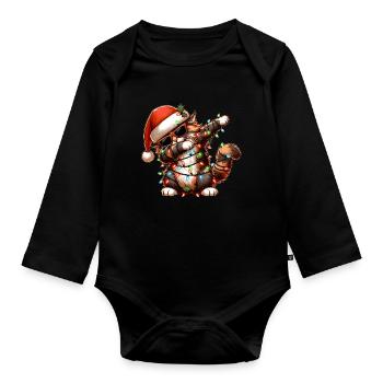Polka Dot Maine Coon Cat Sunglasses Cute We - Organic Longsleeve Baby Bodysuit - black - Front