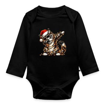 Polka Dot Maine Coon Cat Sunglasses Cute We - Organic Longsleeve Baby Bodysuit - black - Front